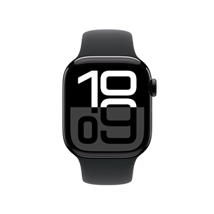 Apple Watch Series 10 GPS + Cellular, 42 mm, sport band, S/M, melna alumīnija / melna - Viedpulkstenis