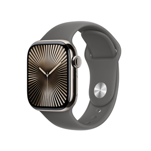 Apple Watch Series 10 GPS + Cellular, 42 mm, sport band, S/M, titāna / pelēka - Viedpulkstenis