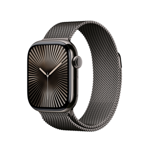 Apple Watch Series 10 GPS + Cellular, 42 мм, Milanese loop, черный титан / черный - Смарт-часы MX053ET/A