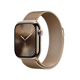 Apple Watch Series 10 GPS + Cellular, 42 mm, Milanese loop, zelta titāna / zelta - Viedpulkstenis MX083ET/A