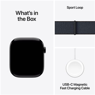 Apple Watch Series 10 GPS + Cellular, 46 mm, sport loop, jet black aluminium / ink - Smart watch