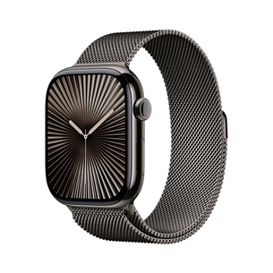 Apple Watch Series 10 GPS + Cellular, 46 mm, Milanese loop, M/L, melna titāna / melna - Viedpulkstenis MWYW3ET/A