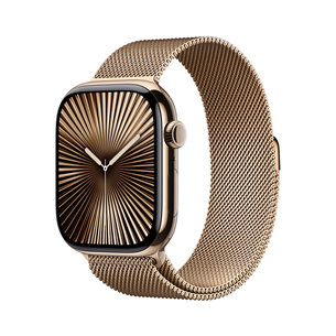 Apple Watch Series 10 GPS + Cellular, 46 mm, Milanese loop, M/L, zelta titāna / zelta - Viedpulkstenis MX003ET/A