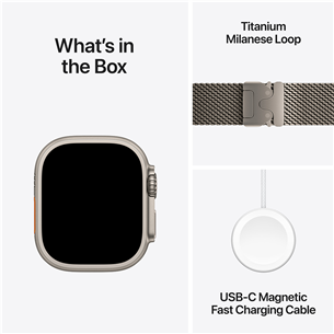 Apple Watch Ultra 2, 49 mm, Titanium Milanese Loop, Small, natural - Smartwatch