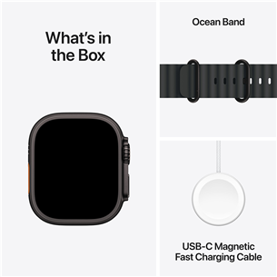 Apple Watch Ultra 2, 49 mm, ocean band, melna titāna / melna - Viedpulkstenis