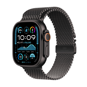 Apple Watch Ultra 2, 49 mm, Titanium Milanese Loop, Small, black titanium / black - Smartwatch