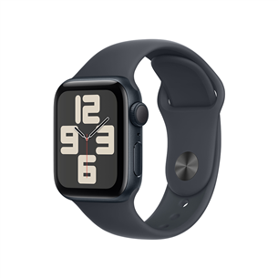 Apple Watch SE, 40 mm, GPS, sport band, S/M, melna alumīnija / melna - Viedpulkstenis