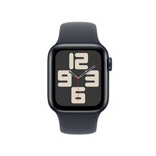 Apple Watch SE, 40 mm, GPS, sport band, S/M, melna alumīnija / melna - Viedpulkstenis