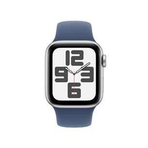 Apple Watch SE, 40 mm, GPS, sport band, S/M, sudraba alumīnijs / zila - Viedpulkstenis