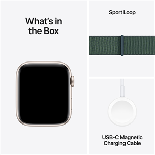 Apple Watch SE, 40 mm, GPS, sport loop, bēša alumīnija / zaļa - Viedpulkstenis