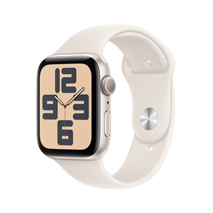 Apple Watch SE, 44 mm, GPS, sport band, S/M, bēša alumīnija / bēša - Viedpulkstenis MXEU3ET/A