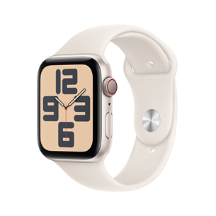 Apple Watch SE, 44 mm, GPS + Cellular, sport band, S/M, bēša alumīnija / bēša - Viedpulkstenis