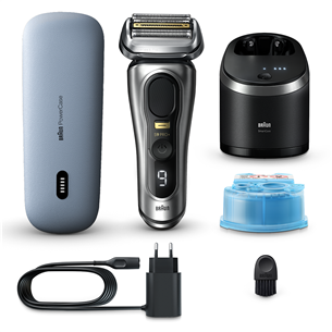 Braun Series 9 Pro+ Wet & Dry, 6-in-1 SmartCare un PowerCase, sudraba - Skuveklis