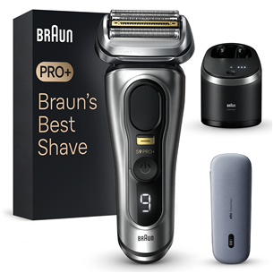 Braun Series 9 Pro+ Wet & Dry, 6-in-1 SmartCare un PowerCase, sudraba - Skuveklis