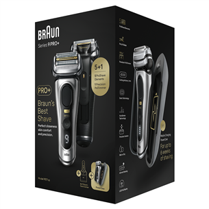 Braun Series 9 Pro+ Wet & Dry, 6-in-1 SmartCare centre and PowerCase, silver - Shaver