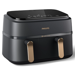 Philips 3000 Seeria Dual Basket Airfryer, 9 л, 2750 Вт, две корзины, черный - Аэрогриль NA352/00