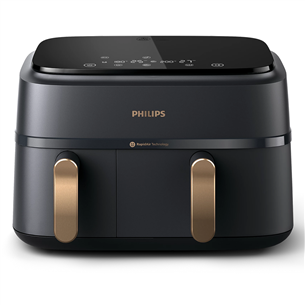 Philips 3000 Series Dual Basket Airfryer, 9 L, 2750 W, melna - Karstā gaisa friteris