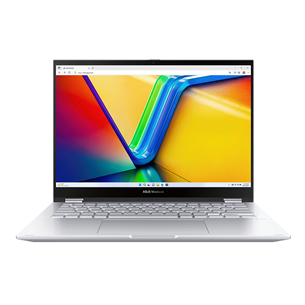 Asus Vivobook S 14 Flip OLED, 14'', 90 Hz, 2.8K, OLED, Ryzen 5, 16 GB, 1 TB, sudraba - Portatīvais dators TN3402YA-KN391W