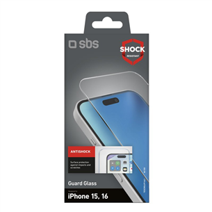 SBS Glass screen protector for iPhone 16 / 15 - Ekrāna aizsargs viedtālrunim