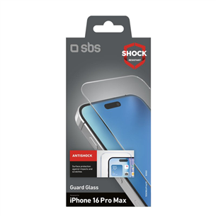 SBS Glass screen protector for iPhone 16 Pro Max - Ekrāna aizsargs viedtālrunim