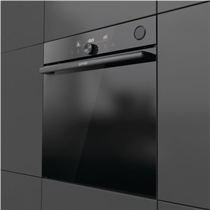 Gorenje, 77 л, пиролитическая очистка, черный - Интегрируемый духовой шкаф