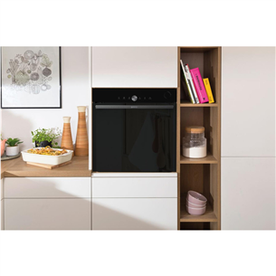 Gorenje, 77 л, пиролитическая очистка, черный - Интегрируемый духовой шкаф