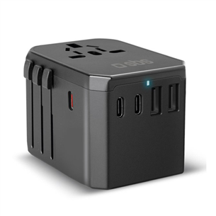 SBS GaN universal travel adapter, 70 W, melna - Lādētājs TEADAPTGAN70WUNI