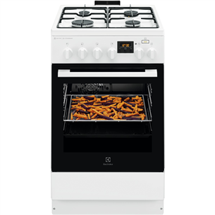 Electrolux 600 Series SteamBake, 58 L, white - Gas cooker with electric oven LKK560232W