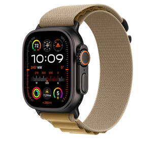 Apple Watch Alpine Loop, 49 мм, Medium, черный титан, коричневый - Ремешок для часов