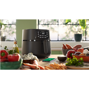 Philips Airfryer 5000 XXL Connected, 7.2 L, 2000 W, melna - Karstā gaisa friteris + 2 piederumi