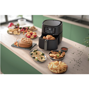 Philips Airfryer 5000 XXL Connected, 7.2 L, 2000 W, melna - Karstā gaisa friteris + 2 piederumi