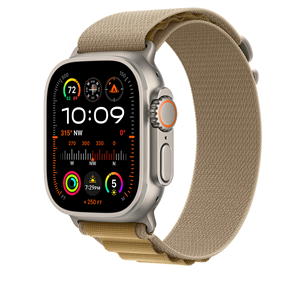 Apple Watch Alpine Loop, 49 мм, Large, титан, коричневый - Ремешок для часов