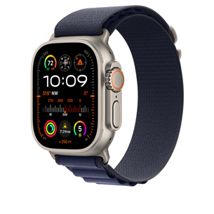 Apple Watch Alpine Loop, 49 мм, Large, титан, темно-синий - Ремешок для часов