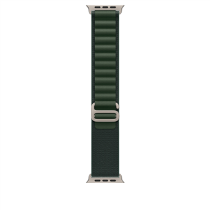 Apple Watch Alpine Loop, 49 mm, Large, natural titanium, dark green - Watch band MXMW3ZM/A