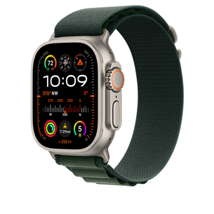 Apple Watch Alpine Loop,49 мм, Large, титан, темно-зеленый - Ремешок для часов