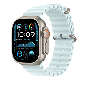 Apple Ocean Band, 49 mm, natural titanium, ice blue - Watch band