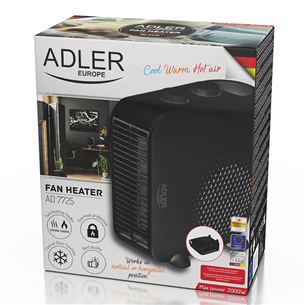 Adler, 2000 W, black - Heater fan