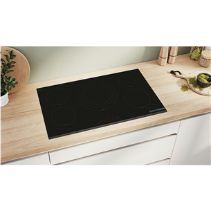 Bosch, Series 6, width 90 cm, frameless, black - Built-in induction hob