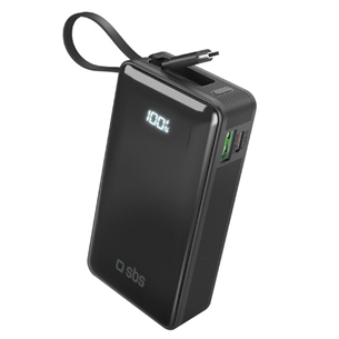 SBS LCD Power Bank, 10000 мАч, черный - Внешний аккумулятор TTBB10000LCDTCPD20K