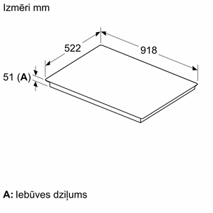 Bosch, Series 6, platums 90 cm, bez rāmja, melna - Iebūvējama indukcijas plīts virsma