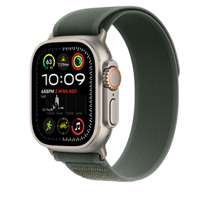 Apple Trail Loop, 49 mm, M/L, natural titanium, green - Watch band