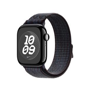 Apple Nike Sport Loop, 46 мм, черный/синий - Ремешок для часов