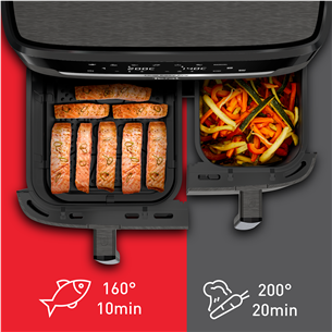 Tefal XXL Dual Easy Fry, 2700 Вт, 11 л, темно-серый - Аэрогриль