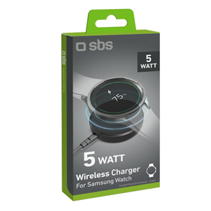 SBS Wireless Charger For Samsung Watch, 5 W, melna - Bezvadu lādētājs