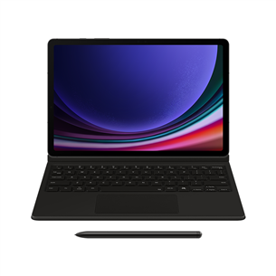 Samsung Book Cover Keyboard, Galaxy Tab S9 / S9 FE, AI key, melna - Apvalks ar klaviatūru planšetdatoram EF-DX725UBEGWW