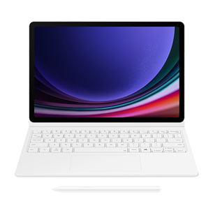 Samsung Book Cover Keyboard, Galaxy Tab S9 / S9 FE, AI key, white - Keyboard cover EF-DX725UWEGWW