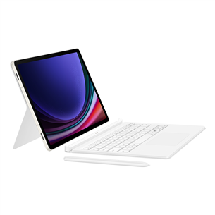 Samsung Book Cover Keyboard, Galaxy Tab S9 / S9 FE, клавиша ИИ, белый - Чехол-клавиатура