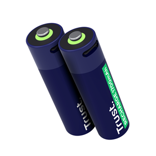 Trust USB-C rechargeable AA batteries, 2 шт. - Перезаряжаемые батарейки