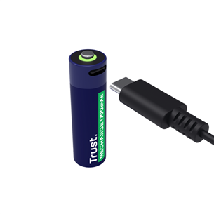 Trust USB-C rechargeable AA batteries, 2 gab. - Uzlādējamas baterijas