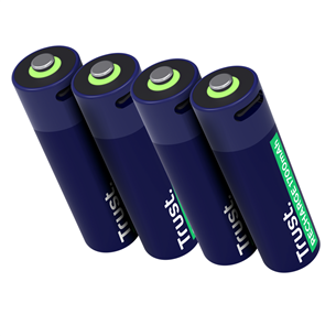 Trust USB-C rechargeable AA batteries, 4-pack - Rechargeable batteries